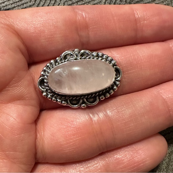 Rose quartz Sterling Silver overlay ring - Picture 7 of 14